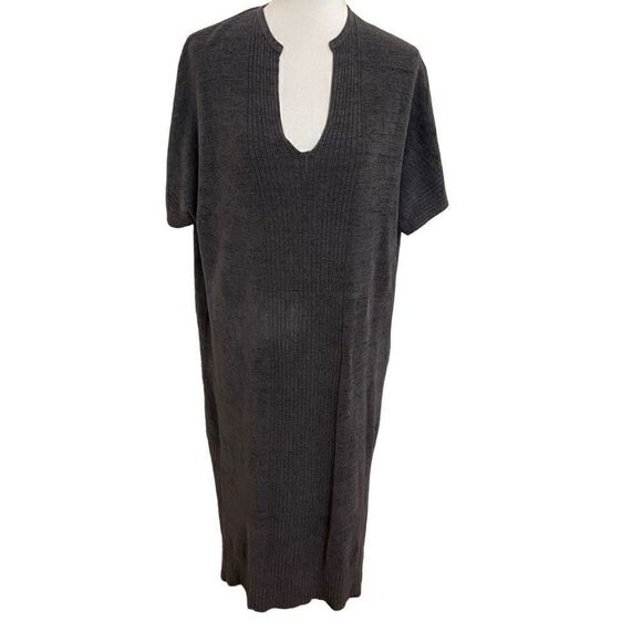 Barefoot Dreams Cozy Chic Ultra Caftan Carbon Charcoal Gray One Size - Picture 1 of 8